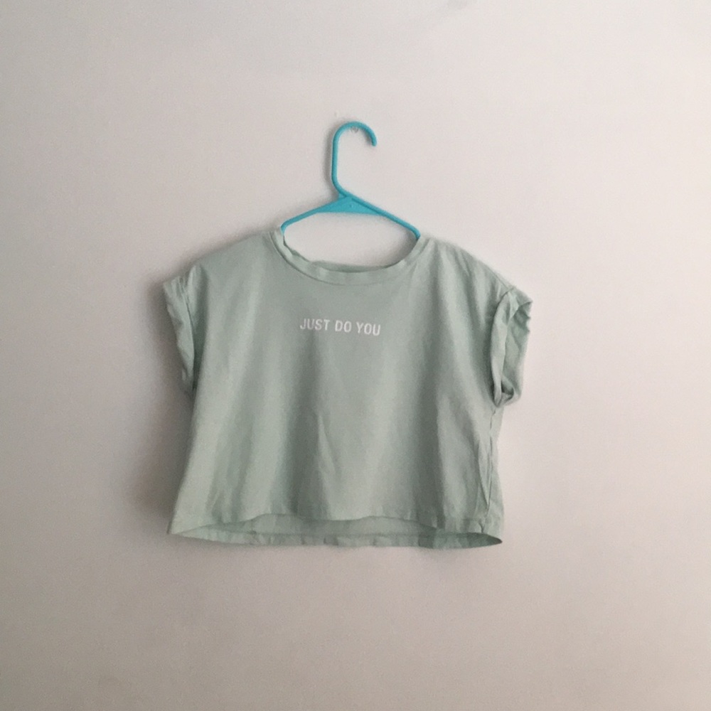 sea foam green crop top